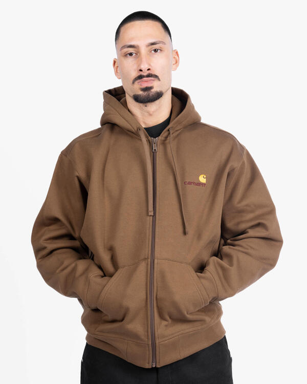 トップス Carhartt HOODED AMERICAN SCRIPT JACKET carhartt-wip-hooded-american-